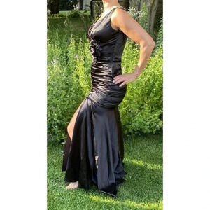Long Black Formal Event Maxi Dress Mermaid Bodycon Y2K Vintage 90’s Black Tie